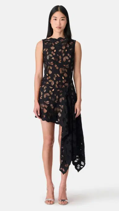 Monse Lace Asymmetrical Dress Black | Thumbnail 2 Monse Lace Asymmetrical Dress Black | Thumbnail 2