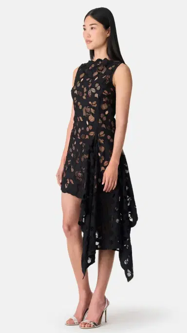 Monse Lace Asymmetrical Dress Black | Thumbnail 4 Monse Lace Asymmetrical Dress Black | Thumbnail 4
