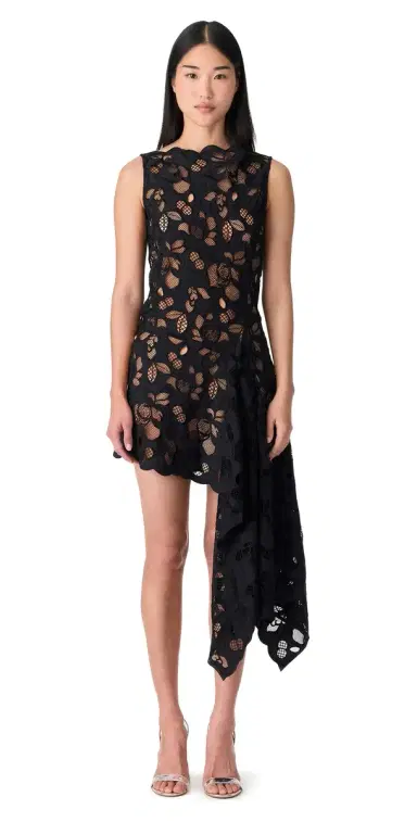 Monse Lace Asymmetrical Dress Black | Thumbnail 1 Monse Lace Asymmetrical Dress Black | Thumbnail 1