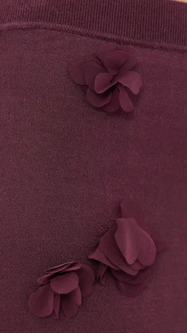 SIMKHAI Cora Floral Applique Midi Skirt Fig | Thumbnail 6 SIMKHAI Cora Floral Applique Midi Skirt Fig | Thumbnail 6