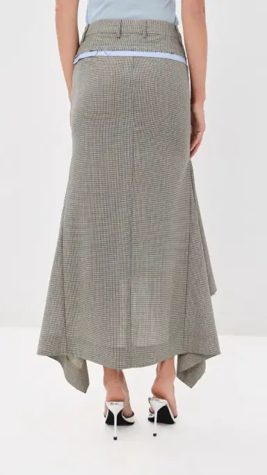 Monse Checker Suiting Skirt Brown Multi | Thumbnail 3 Monse Checker Suiting Skirt Brown Multi | Thumbnail 3