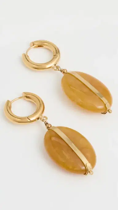 Isabel Marant Stones Earrings Light Yellow One Size | Thumbnail 4 Isabel Marant Stones Earrings Light Yellow One Size | Thumbnail 4