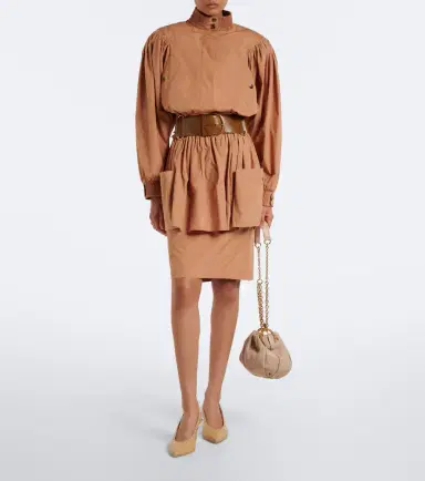 Chloe Chloé Layered cotton gabardine midi skirt | Thumbnail 2 Chloe Chloé Layered cotton gabardine midi skirt | Thumbnail 2