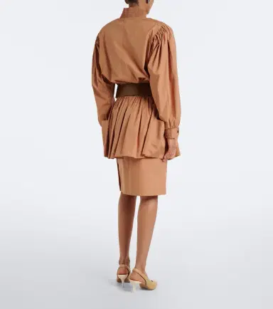 Chloe Chloé Layered cotton gabardine midi skirt | Thumbnail 3 Chloe Chloé Layered cotton gabardine midi skirt | Thumbnail 3