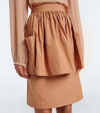 Chloe Chloé Layered cotton gabardine midi skirt | Thumbnail 5 Chloe Chloé Layered cotton gabardine midi skirt | Thumbnail 5