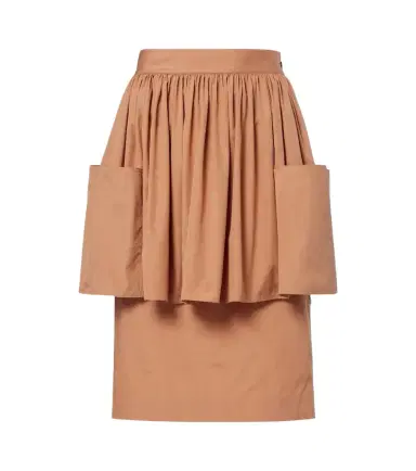 Chloe Chloé Layered cotton gabardine midi skirt | Thumbnail 1 Chloe Chloé Layered cotton gabardine midi skirt | Thumbnail 1