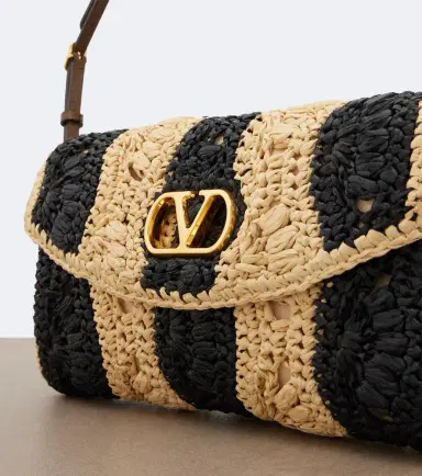 Valentino Garavani DeVain Small raffia-effect shoulder bag | Thumbnail 3 Valentino Garavani DeVain Small raffia-effect shoulder bag | Thumbnail 3