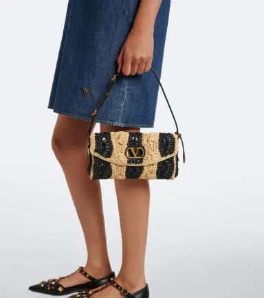 Valentino Garavani DeVain Small raffia-effect shoulder bag | Thumbnail 6 Valentino Garavani DeVain Small raffia-effect shoulder bag | Thumbnail 6