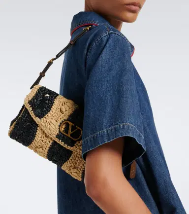 Valentino Garavani DeVain Small raffia-effect shoulder bag | Thumbnail 7 Valentino Garavani DeVain Small raffia-effect shoulder bag | Thumbnail 7