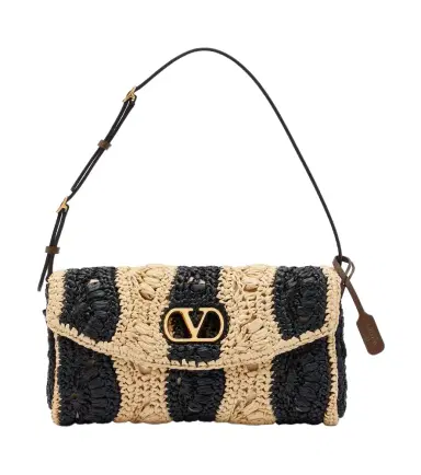 Valentino Garavani DeVain Small raffia-effect shoulder bag | Thumbnail 1 Valentino Garavani DeVain Small raffia-effect shoulder bag | Thumbnail 1