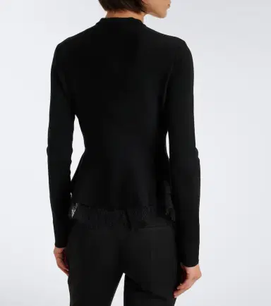 McQueen Lace-trimmed peplum cardigan | Thumbnail 3 McQueen Lace-trimmed peplum cardigan | Thumbnail 3