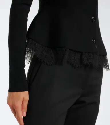 McQueen Lace-trimmed peplum cardigan | Thumbnail 5 McQueen Lace-trimmed peplum cardigan | Thumbnail 5