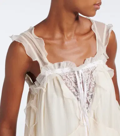 Chloe Chloé Ruffled silk muslin maxi dress | Thumbnail 5 Chloe Chloé Ruffled silk muslin maxi dress | Thumbnail 5