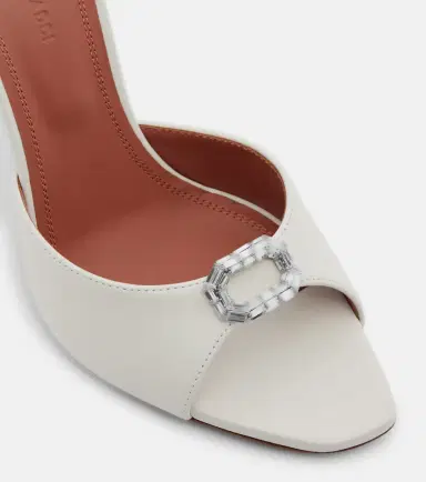 Amina Muaddi Mini Camelia embellished leather mules | Thumbnail 4 Amina Muaddi Mini Camelia embellished leather mules | Thumbnail 4