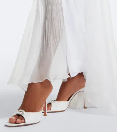Amina Muaddi Mini Camelia embellished leather mules | Thumbnail 6 Amina Muaddi Mini Camelia embellished leather mules | Thumbnail 6