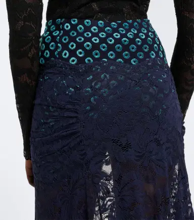 Rabanne Gathered lace and velvet maxi skirt | Thumbnail 5 Rabanne Gathered lace and velvet maxi skirt | Thumbnail 5
