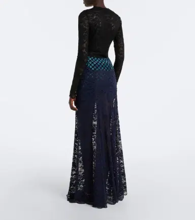 Rabanne Gathered lace and velvet maxi skirt | Thumbnail 6 Rabanne Gathered lace and velvet maxi skirt | Thumbnail 6