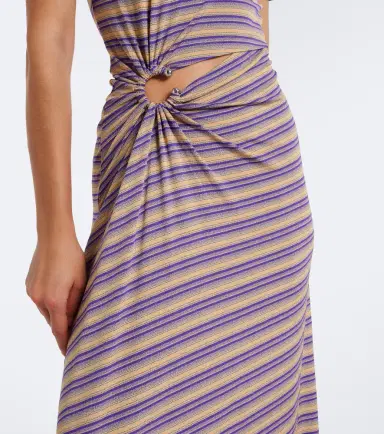 Rabanne Cutout gathered striped crêpe maxi dress | Thumbnail 4 Rabanne Cutout gathered striped crêpe maxi dress | Thumbnail 4
