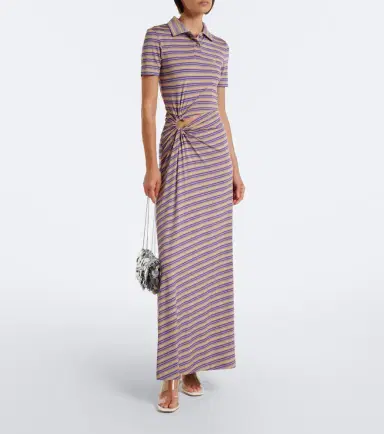 Rabanne Cutout gathered striped crêpe maxi dress | Thumbnail 6 Rabanne Cutout gathered striped crêpe maxi dress | Thumbnail 6