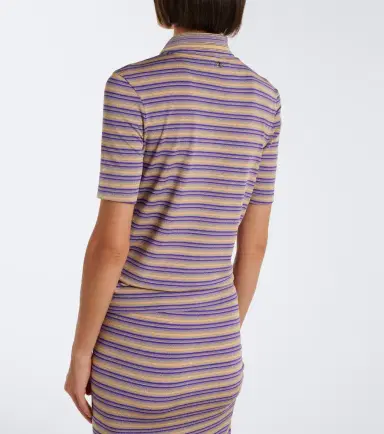 Rabanne Cutout gathered striped crêpe top | Thumbnail 3 Rabanne Cutout gathered striped crêpe top | Thumbnail 3