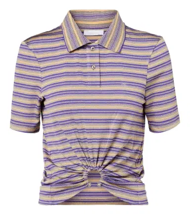 Rabanne Cutout gathered striped crêpe top | Thumbnail 1 Rabanne Cutout gathered striped crêpe top | Thumbnail 1