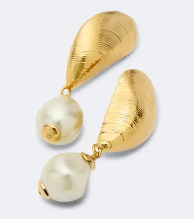Oscar de la Renta Mussel embellished clip-on drop earrings | Thumbnail 2 Oscar de la Renta Mussel embellished clip-on drop earrings | Thumbnail 2