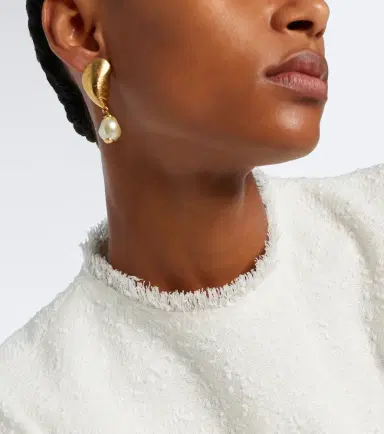 Oscar de la Renta Mussel embellished clip-on drop earrings | Thumbnail 5 Oscar de la Renta Mussel embellished clip-on drop earrings | Thumbnail 5