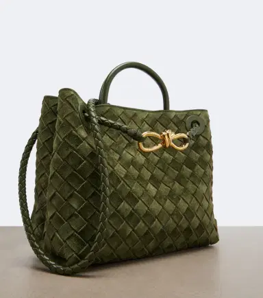 Bottega Veneta Andiamo Intrecciato Small suede top-handle bag | Thumbnail 2 Bottega Veneta Andiamo Intrecciato Small suede top-handle bag | Thumbnail 2