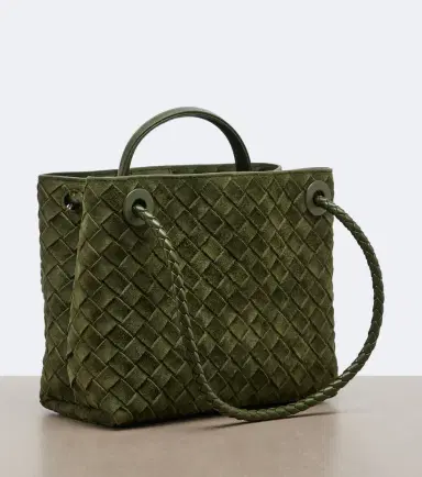 Bottega Veneta Andiamo Intrecciato Small suede top-handle bag | Thumbnail 3 Bottega Veneta Andiamo Intrecciato Small suede top-handle bag | Thumbnail 3