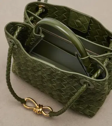 Bottega Veneta Andiamo Intrecciato Small suede top-handle bag | Thumbnail 4 Bottega Veneta Andiamo Intrecciato Small suede top-handle bag | Thumbnail 4