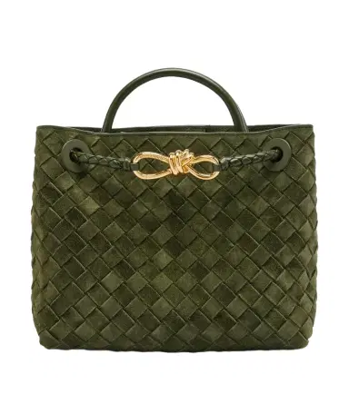 Bottega Veneta Andiamo Intrecciato Small suede top-handle bag | Thumbnail 1 Bottega Veneta Andiamo Intrecciato Small suede top-handle bag | Thumbnail 1