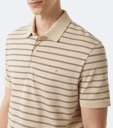 Valentino VGold striped cotton polo shirt | Thumbnail 3 Valentino VGold striped cotton polo shirt | Thumbnail 3