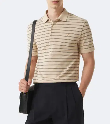 Valentino VGold striped cotton polo shirt | Thumbnail 5 Valentino VGold striped cotton polo shirt | Thumbnail 5