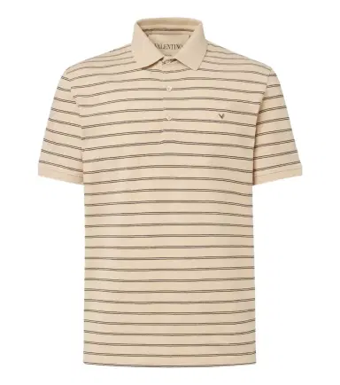 Valentino VGold striped cotton polo shirt | Thumbnail 1 Valentino VGold striped cotton polo shirt | Thumbnail 1