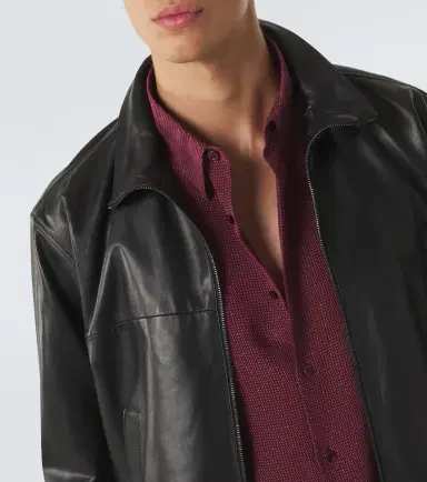 Saint Laurent Leather blouson jacket | Thumbnail 2 Saint Laurent Leather blouson jacket | Thumbnail 2