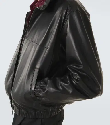 Saint Laurent Leather blouson jacket | Thumbnail 3 Saint Laurent Leather blouson jacket | Thumbnail 3