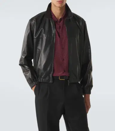 Saint Laurent Leather blouson jacket | Thumbnail 5 Saint Laurent Leather blouson jacket | Thumbnail 5