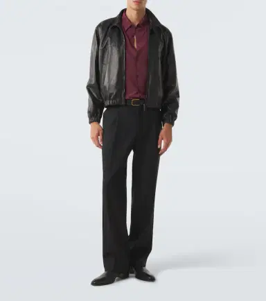 Saint Laurent Leather blouson jacket | Thumbnail 7 Saint Laurent Leather blouson jacket | Thumbnail 7