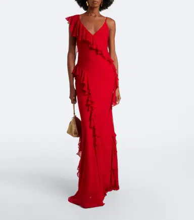 DE LA VALI Mayara ruffled georgette gown | Thumbnail 7 DE LA VALI Mayara ruffled georgette gown | Thumbnail 7