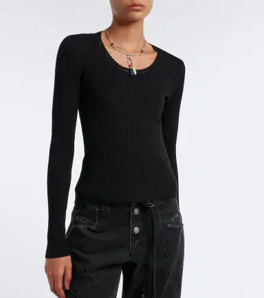 Isabel Marant Selenie ribbed-knit silk and cotton sweater | Thumbnail 3 Isabel Marant Selenie ribbed-knit silk and cotton sweater | Thumbnail 3