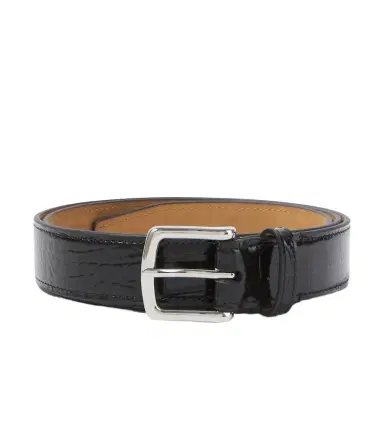 George Cleverley Croc-effect patent leather belt | Thumbnail 1 George Cleverley Croc-effect patent leather belt | Thumbnail 1