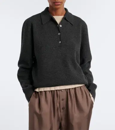 RÓHE Róhe Wool, cashmere, and silk-blend polo sweater | Thumbnail 5 RÓHE Róhe Wool, cashmere, and silk-blend polo sweater | Thumbnail 5