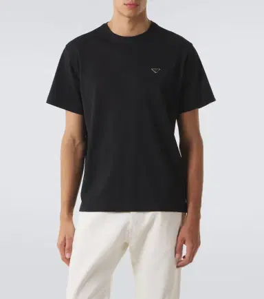 Prada Logo cotton jersey T-shirt | Thumbnail 4 Prada Logo cotton jersey T-shirt | Thumbnail 4