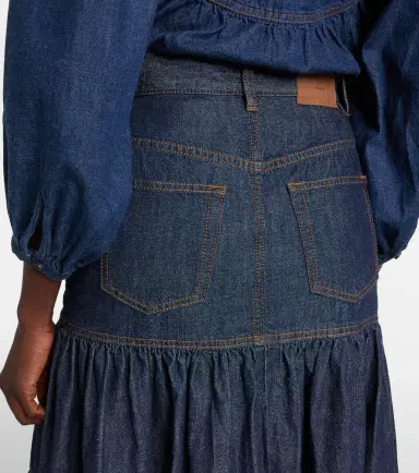 Saint Laurent Tiered denim maxi skirt | Thumbnail 2 Saint Laurent Tiered denim maxi skirt | Thumbnail 2