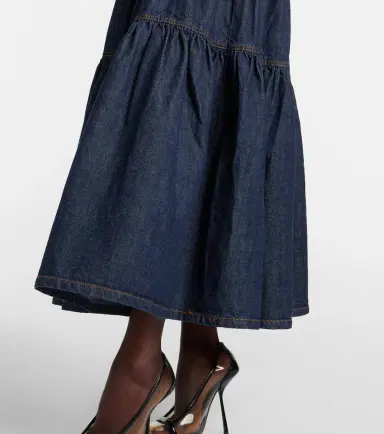 Saint Laurent Tiered denim maxi skirt | Thumbnail 6 Saint Laurent Tiered denim maxi skirt | Thumbnail 6