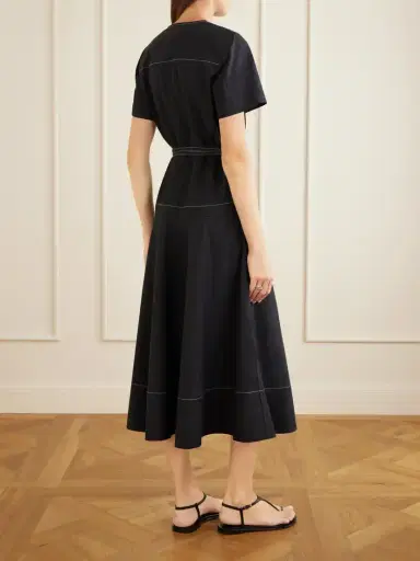 Proenza Schouler White Label Elizabeth Belted Poplin Maxi Dress | Thumbnail 3 Proenza Schouler White Label Elizabeth Belted Poplin Maxi Dress | Thumbnail 3