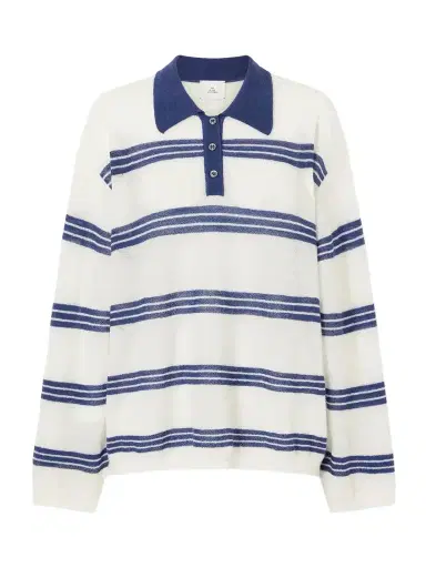 The Elder Statesman Striped Cashmere And Mohair-blend Polo Shirt | Thumbnail 1 The Elder Statesman Striped Cashmere And Mohair-blend Polo Shirt | Thumbnail 1
