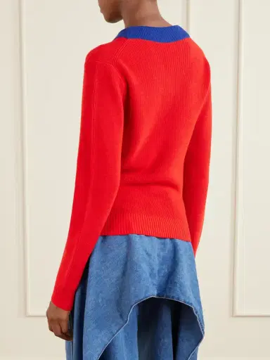 Loewe Logo-embroidered Ribbed-knit Cotton And Wool-blend Sweater | Thumbnail 3 Loewe Logo-embroidered Ribbed-knit Cotton And Wool-blend Sweater | Thumbnail 3