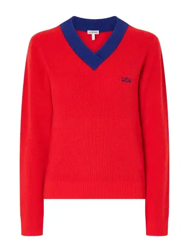 Loewe Logo-embroidered Ribbed-knit Cotton And Wool-blend Sweater | Thumbnail 1 Loewe Logo-embroidered Ribbed-knit Cotton And Wool-blend Sweater | Thumbnail 1