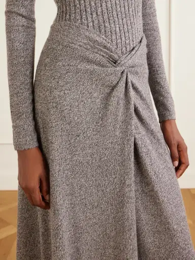 The Elder Statesman Knotted Marl Knitted Cashmere Midi Skirt | Thumbnail 3 The Elder Statesman Knotted Marl Knitted Cashmere Midi Skirt | Thumbnail 3